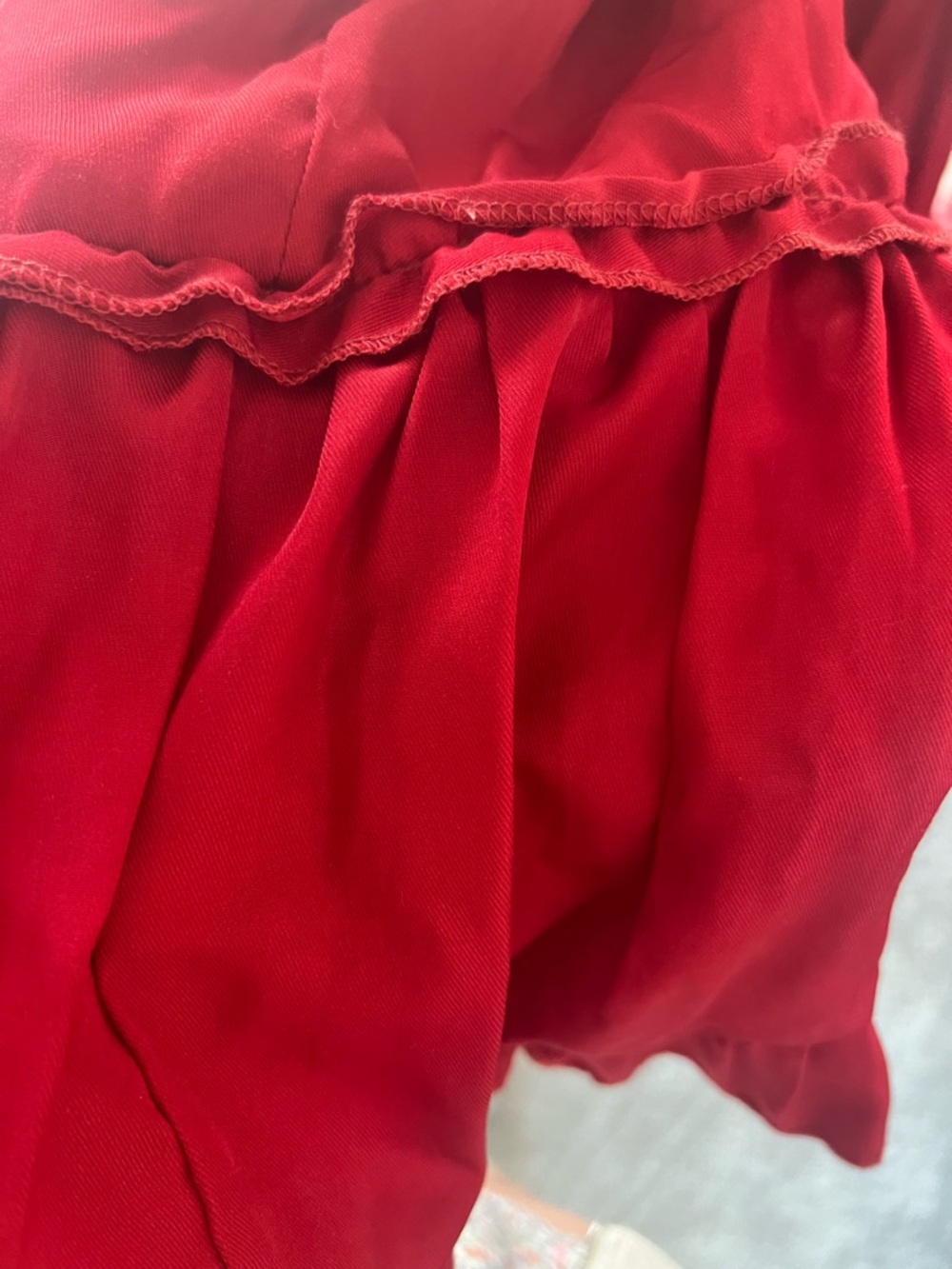 Red Ruffled V-Neck Sundress - Picture 4 of 4
